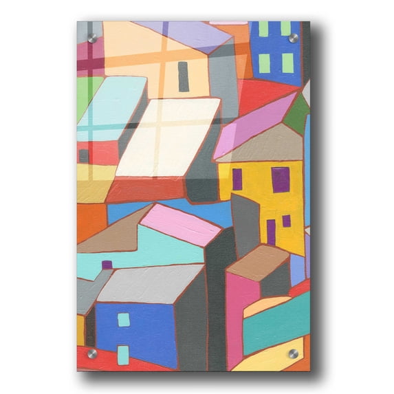 Epic Art 'Rooftops in Color II' by Nikki Galapon, Acrylic Glass Wall Art, 24"x36"