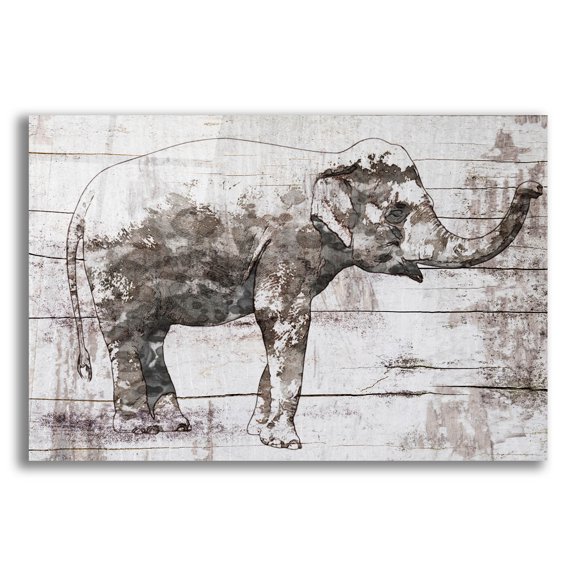 Epic Art 'Rustic Elephant 6' by Irena Orlov, Acrylic Glass Wall Art, 16"x12"