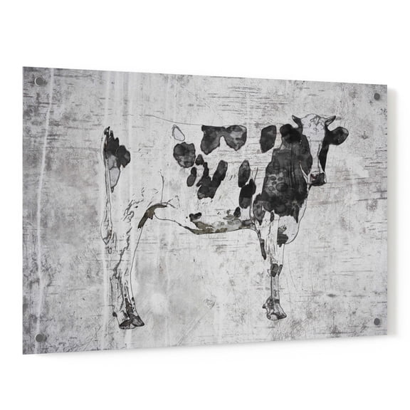 Epic Art 'Rustic cow' by Irena Orlov, Acrylic Glass Wall Art, 36"x24"