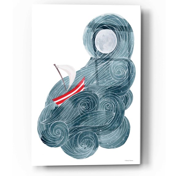 Epic Art 'Sailing in Space' by Rachel Nieman, Acrylic Glass Wall Art, 12"x16"