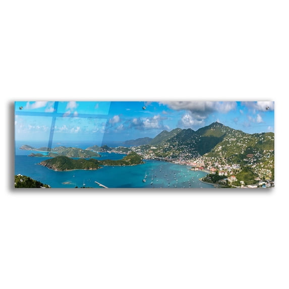 Epic Art 'Saint Thomas US Virgin Islands Panorama' by Epic Portfolio, Acrylic Glass Wall Art, 48"x16"