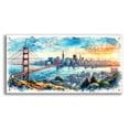 thumbnail image 1 of Epic Art 'San Francisco Watercolor' by Rey Klimt Acrylic Glass Wall Art, 48" x 24", 1 of 8