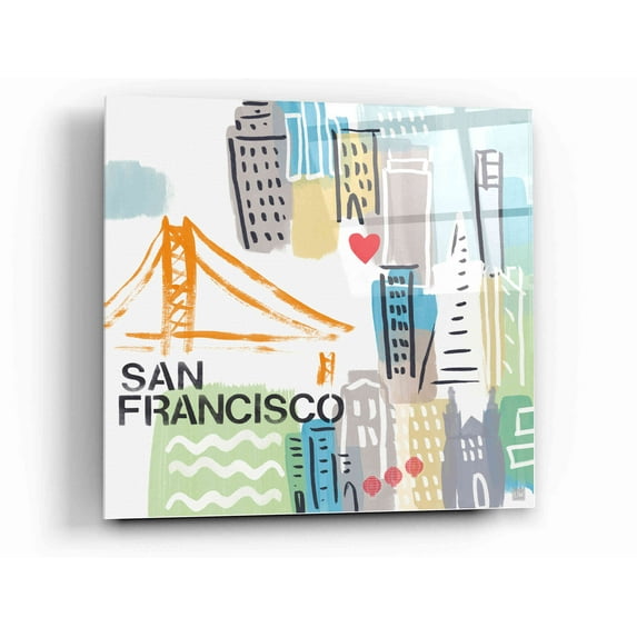 Epic Art 'San Francisco' by Linda Woods, Acrylic Glass Wall Art, 12"x12"