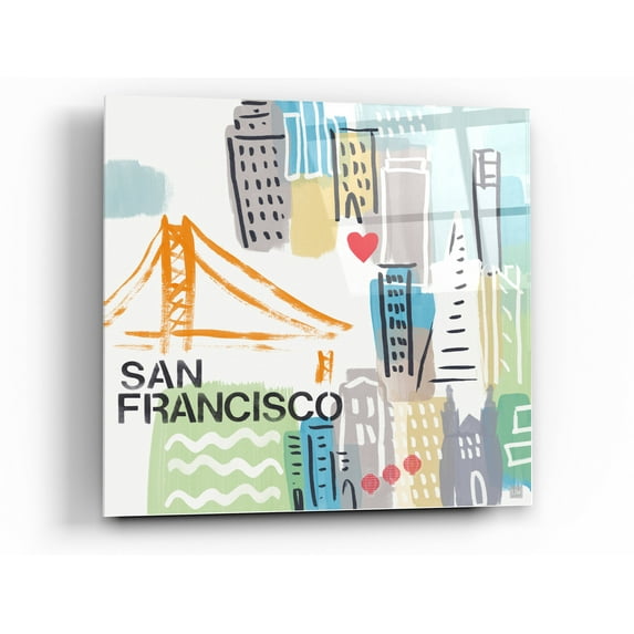 Epic Art 'San Francisco' by Linda Woods, Acrylic Glass Wall Art, 36"x36"