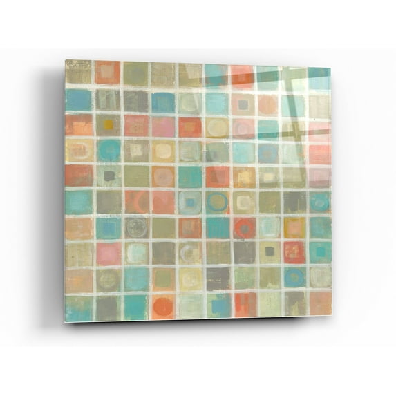 Epic Art 'Sea Glass Mosaic' by Silvia Vassileva, Acrylic Glass Wall Art, 12"x12"