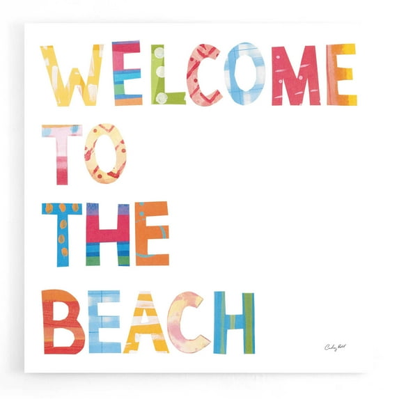 Epic Art 'Sea Sand Sun III' by Courtney Prahl, Acrylic Glass Wall Art, 12"x12"