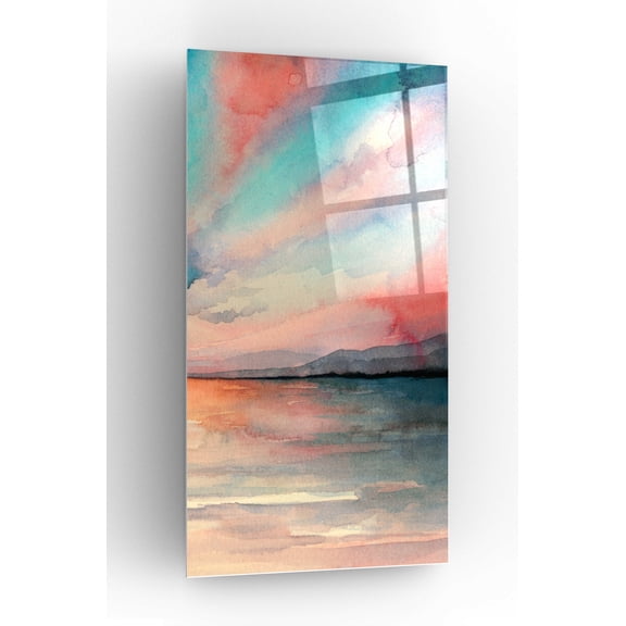 Epic Art 'Sea Sunset Triptych III' by Grace Popp, Acrylic Glass Wall Art, 24"x48"
