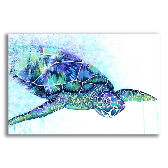 Epic Art 'Sea Turtle' by Michelle Faber, Acrylic Glass Wall Art, 24"x16"
