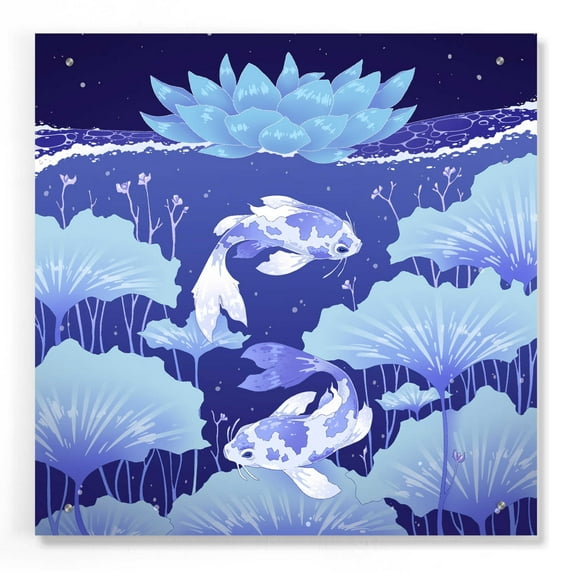 Epic Art 'Serenity Blue' by Avery Multer, Acrylic Glass Wall Art, 24"x24"