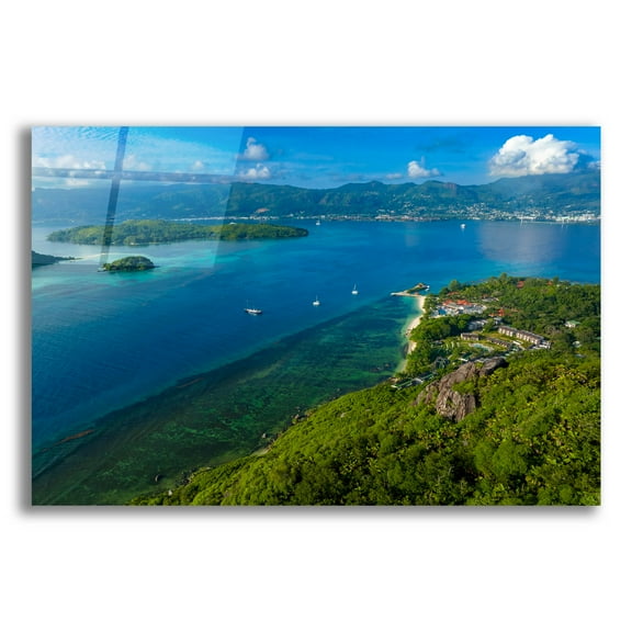 Epic Art 'Seychelles Views' by Epic Portfolio, Acrylic Glass Wall Art, 16"x12"
