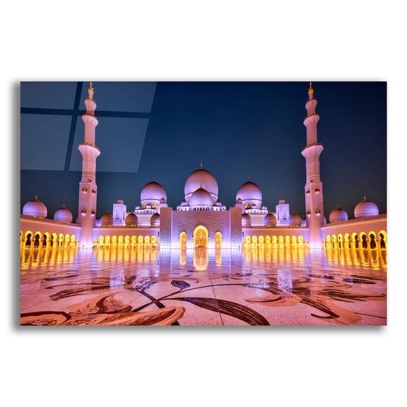 Epic Art 'Sheikh Zayed Grand Mosque,' Acrylic Glass Wall Art, 24"x16"