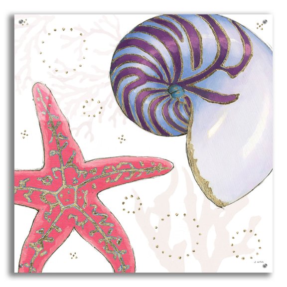 Epic Art 'Shimmering Shells 2' by James Wiens Acrylic Glass Wall Art, 36" x 36"