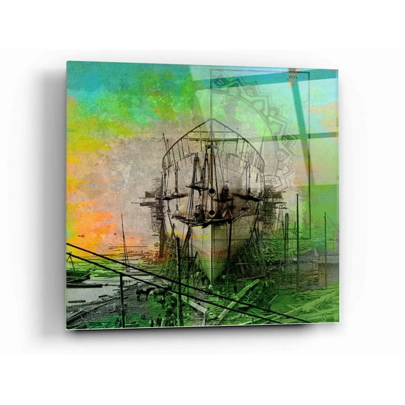 Epic Art 'Ship Builders' by Elena Ray Acrylic Glass Wall Art, 12"x12"
