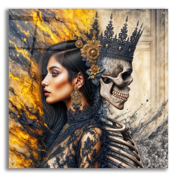 Epic Art 'Side By Side' by Rey Klimt Acrylic Glass Wall Art, 36" x 36"