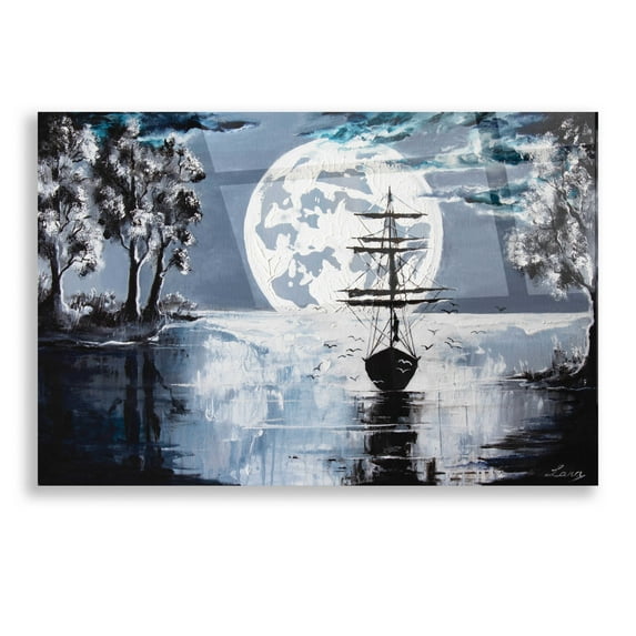 Epic Art 'Silent Blues,' Acrylic Glass Wall Art, 16"x12"