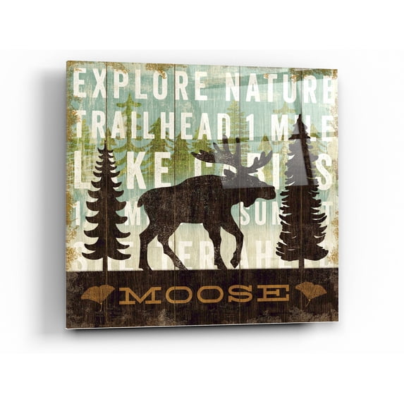 Epic Art 'Simple Living Moose' by Michael Mullan, Acrylic Glass Wall Art, 36"x36"