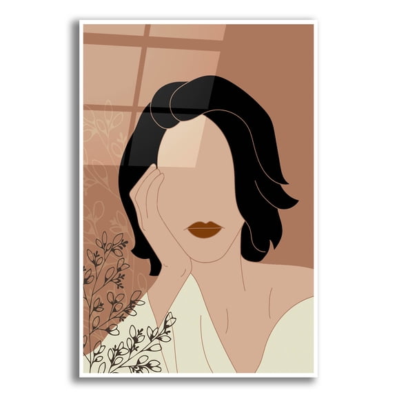 Epic Art 'Simple Woman Portrait' by Sabrina Balbuena, Acrylic Glass Wall Art, 12"x16"