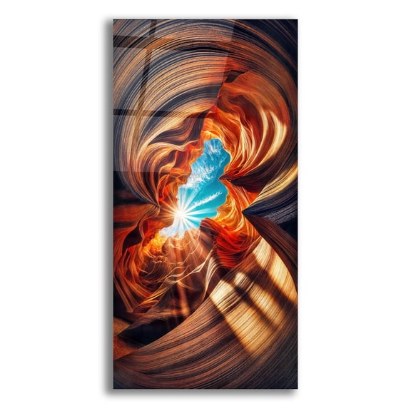 Epic Art 'Skylight In Canyon' by Rey Klimt Acrylic Glass Wall Art, 12" x 24"