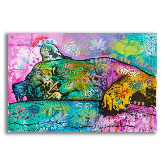 Epic Art 'Sleeping Lioness' by Dean Russo Acrylic Glass Wall Art, 36" x 24"