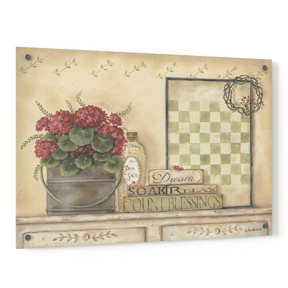 Epic Art 'Soak and Relax' by Pam Britton, Acrylic Glass Wall Art, 36"x24"