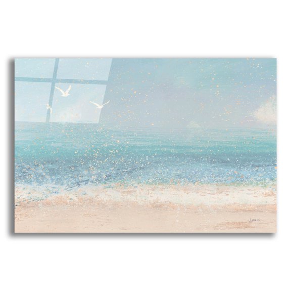Epic Art 'Splatter Beach 1 Neutral' by James Wiens Acrylic Glass Wall Art, 16" x 12"