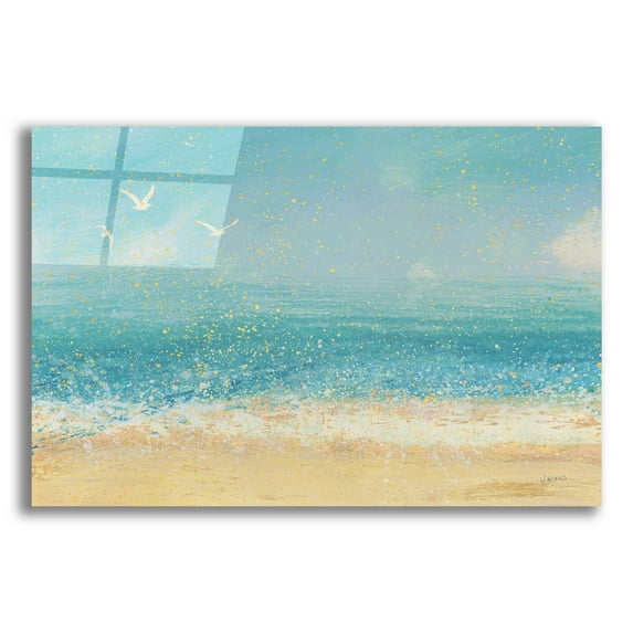 Epic Art 'Splatter Beach I' by James Wiens, Acrylic Glass Wall Art, 16"x12"