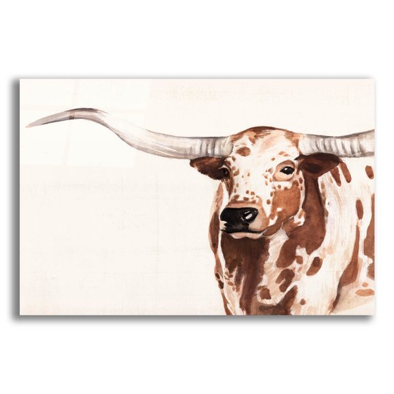 Epic Art 'Spotted Steer 2'  by Annie Warren Acrylic Glass Wall Art, 24" x 16"