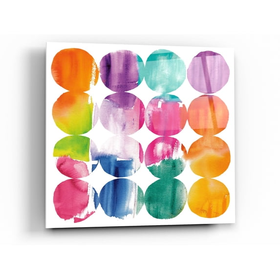 Epic Art 'Spring Dots Crop with White Border' by Elyse DeNeige, Acrylic Glass Wall Art, 36"x36"