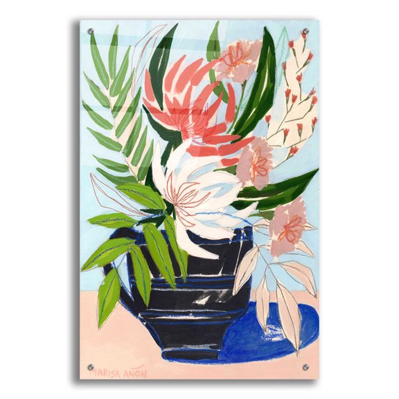 Epic Art 'Spring Florals 6' by Marisa Anon, Acrylic Glass Wall Art, 24"x36"