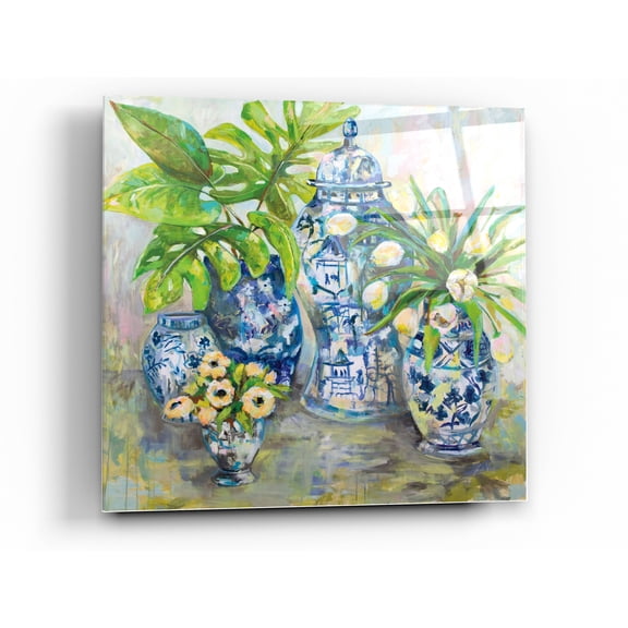 Epic Art 'Spring Ginger' by Jeanette Vertentes, Acrylic Glass Wall Art, 24"x24"