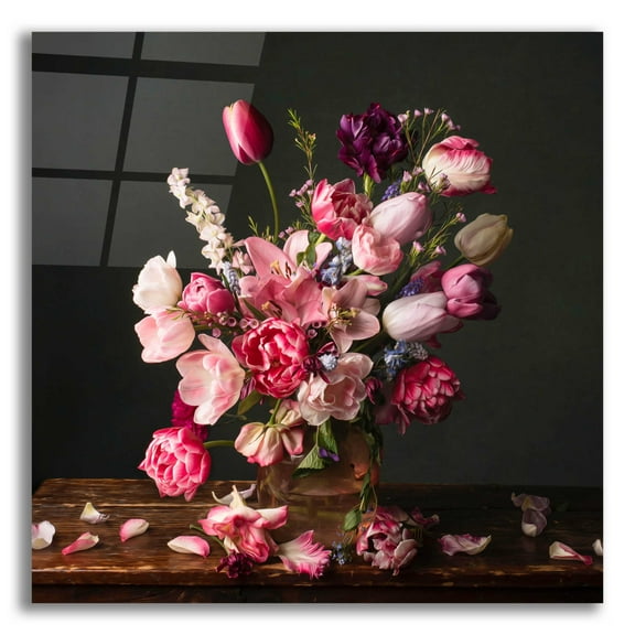 Epic Art 'Spring Glory Tulips' by Leah McLean, Acrylic Glass Wall Art, 12"x12"