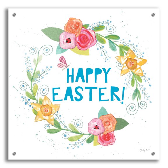 Epic Art 'Spring Has Sprung III by Courtney Prahl, Acrylic Glass Wall Art, 24"x24"