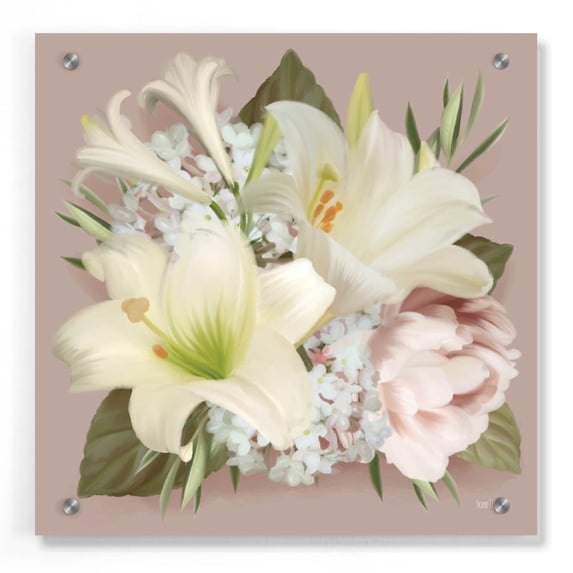 Epic Art 'Spring Lily Bouquet' by House Fenway, Acrylic Glass Wall Art, 36"x36"