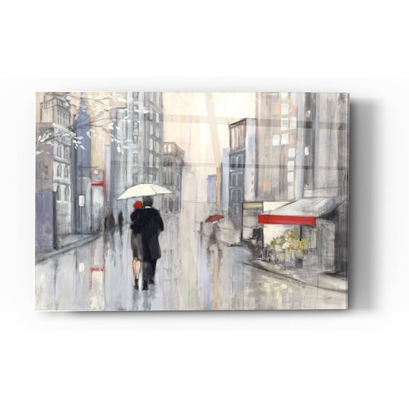 Epic Art 'Spring Rain New York' by Julia Purinton, Acrylic Glass Wall Art, 24"x36"