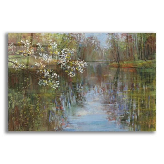 Epic Art 'Spring Reflection' by Carol Rowan, Acrylic Glass Wall Art, 24"x16"