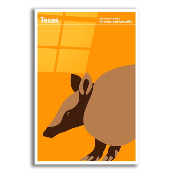 Epic Art 'State Posters TX' by Print Collection, Acrylic Glass Wall Art, 12"x16"