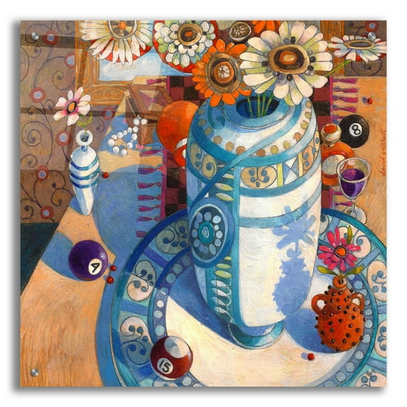 Epic Art 'Still life with Billiard Balls' by David Galchutt, Acrylic Glass Wall Art, 24"x24"