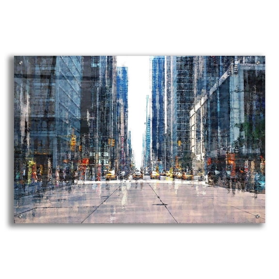 Epic Art 'Street Scene NYC' by David Manlove, Acrylic Glass Wall Art, 36"x24"