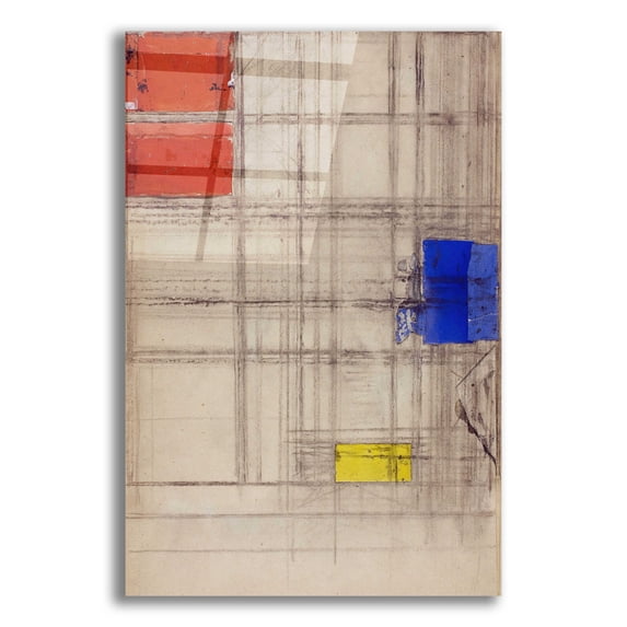 Epic Art 'Study for a Composition, 1940–1941' by Piet Mondrian, Acrylic Glass Wall Art, 16"x24"