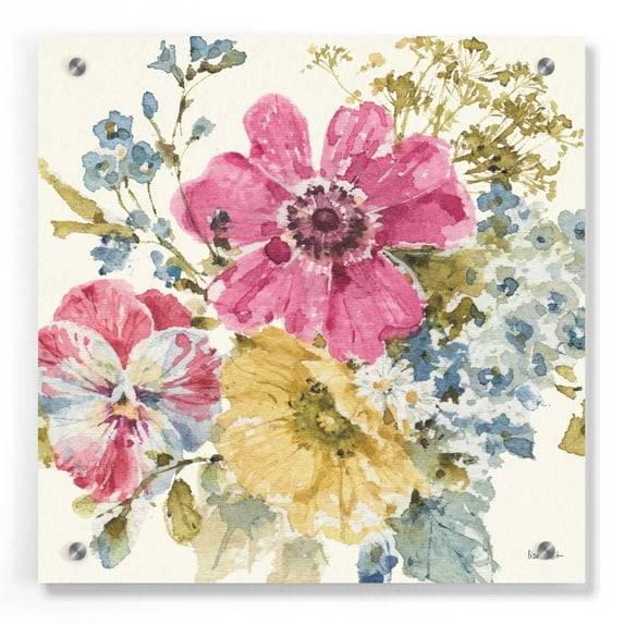 Epic Art 'Summer Garden II' by Lisa Audit, Acrylic Glass Wall Art, 36"x36"