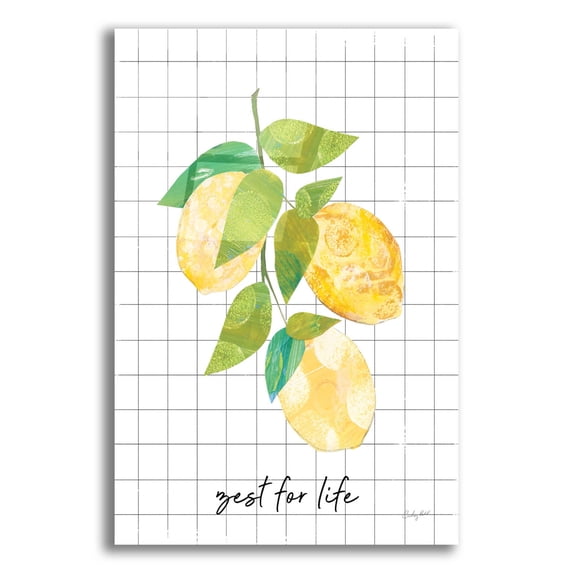 Epic Art 'Summer Lemons Sentiment I by Courtney Prahl, Acrylic Glass Wall Art, 16"x24"
