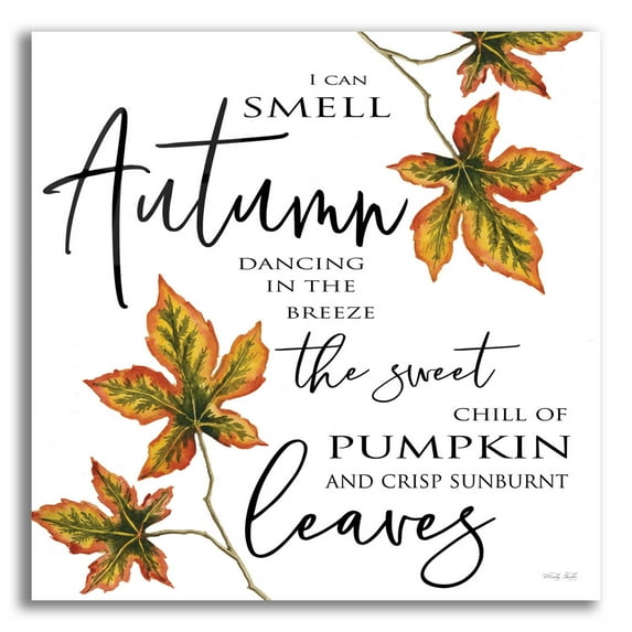 Epic Art 'Sunburnt Leaves' by Cindy Jacobs, Acrylic Glass Wall Art, 12"x12"
