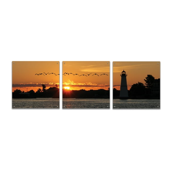 Epic Art 'Sunset Flight' by Lori Deiter Acrylic Glass Wall Art, 3 Piece Set, 72" x 24"