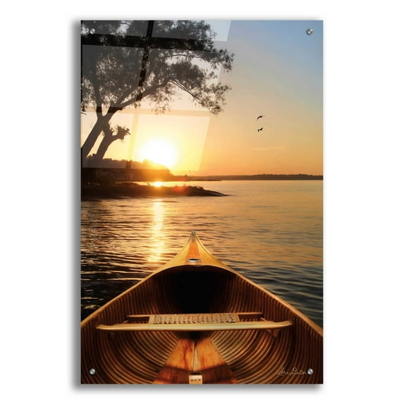 Epic Art 'Sunset on the Lake I' by Lori Deiter Acrylic Glass Wall Art, 24"x36"
