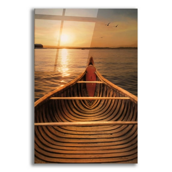 Epic Art 'Sunset on the Lake II' by Lori Deiter Acrylic Glass Wall Art, 16"x24"