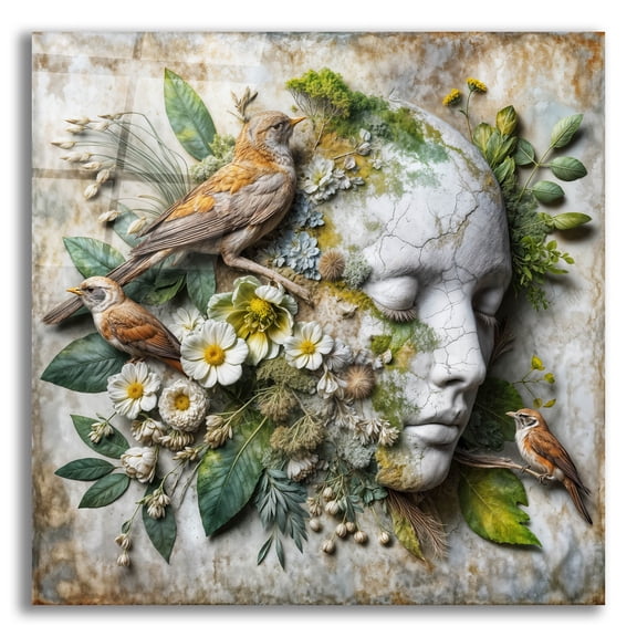 Epic Art 'Surreal Life' by Rey Klimt Acrylic Glass Wall Art, 12" x 12"