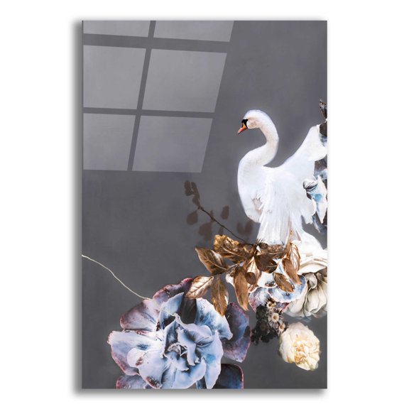 Epic Art 'Swan Gold 2' by Design Fabrikken, Acrylic Glass Wall Art, 16"x24"