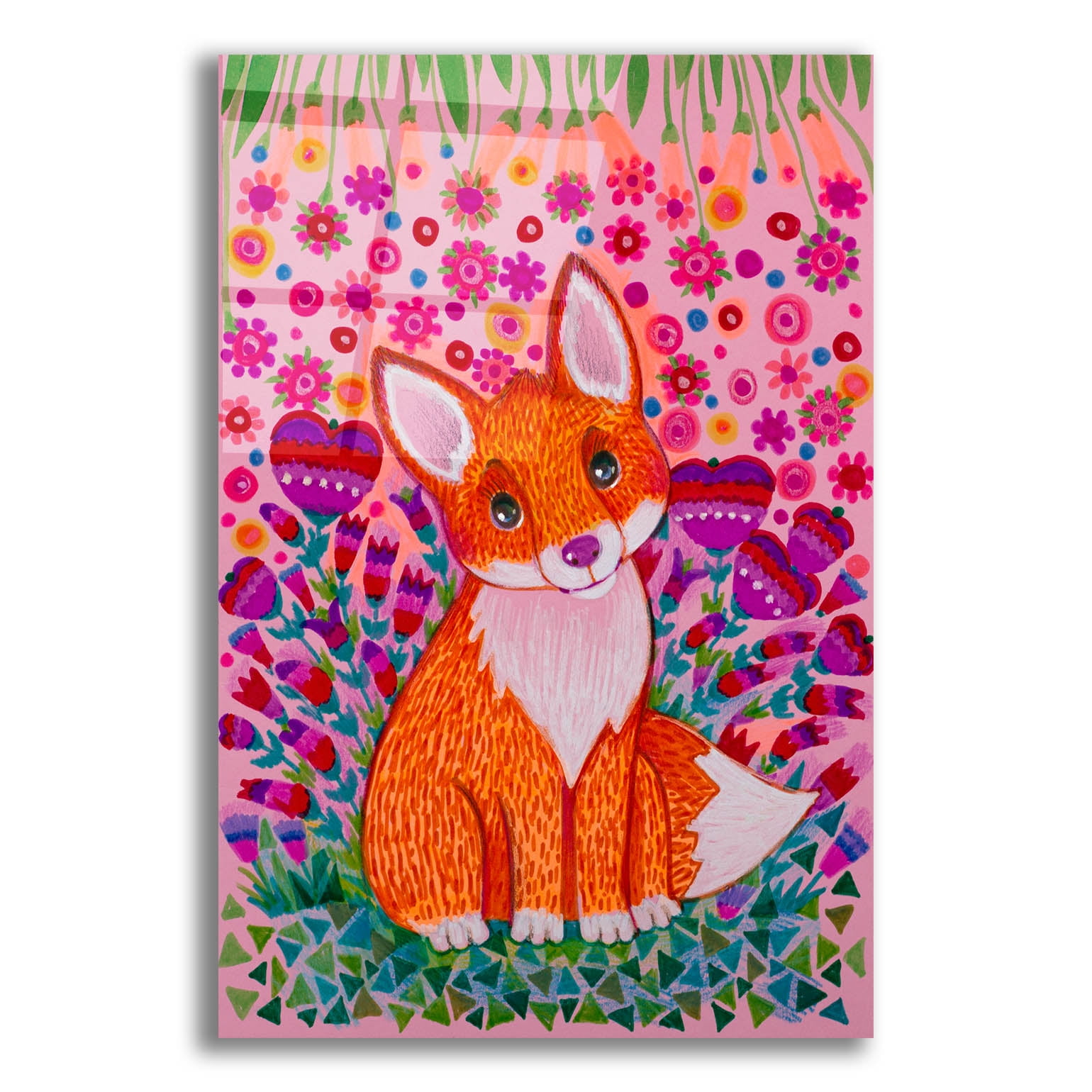 Epic Art 'Sweet Fox' by Oxana Zaika Acrylic Glass Wall Art, 12