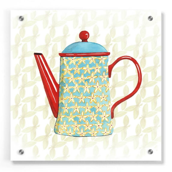 Epic Art 'Sweet Teapot VI' by Grace Popp, Acrylic Glass Wall Art, 36"x36"