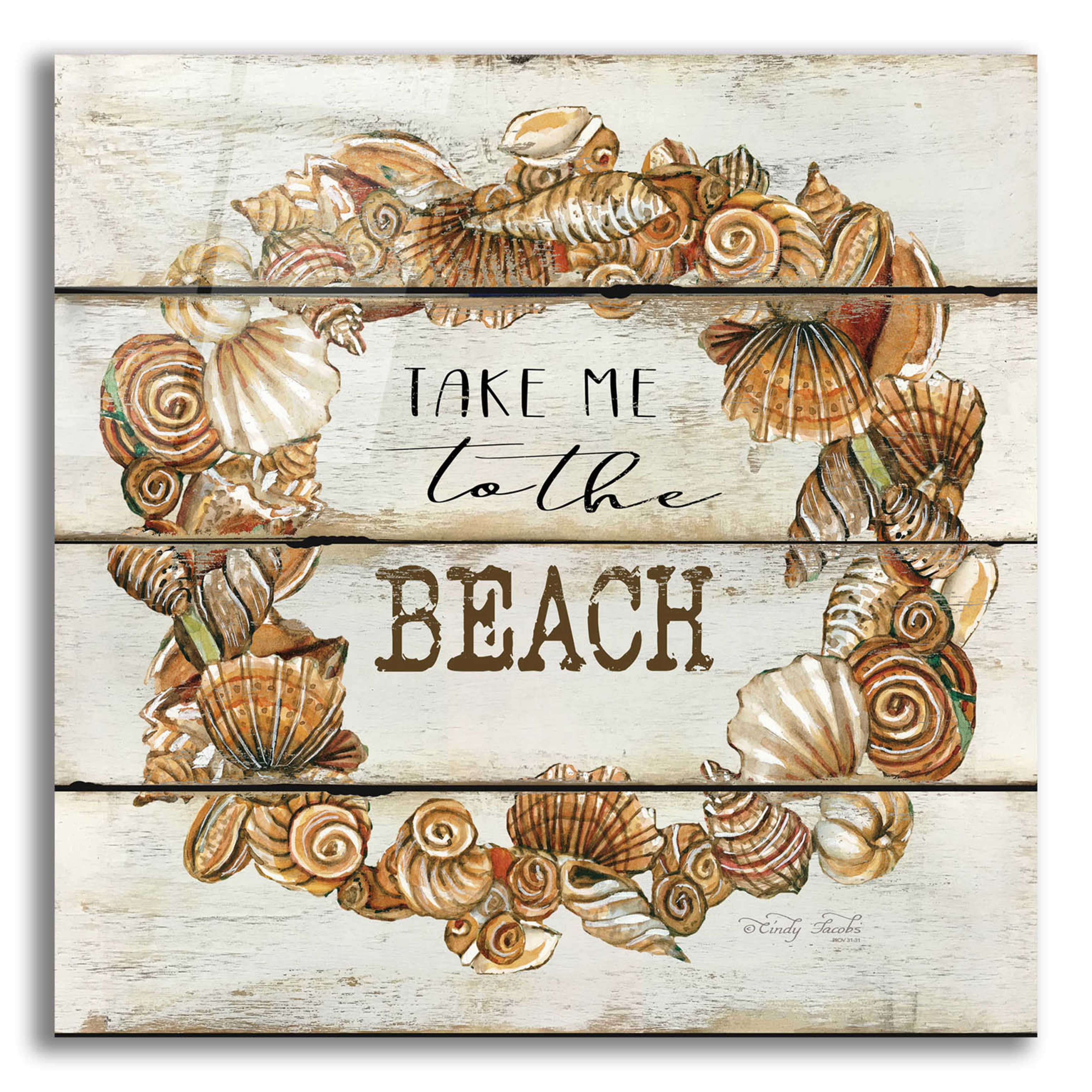 Epic Art 'Take Me to the Beach' by Cindy Jacobs, Acrylic Glass Wall Art ...